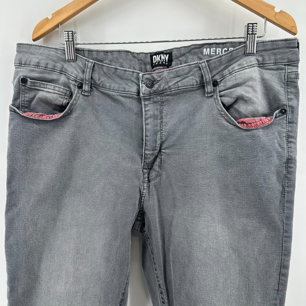 DKNY Mercer Jeans Mens 36x30 Gray Skinny Fit Denim Stretch Mid Rise 5 Pockets